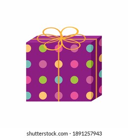 Caja de regalo sobre un fondo blanco. Ilustración del vector