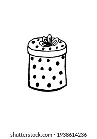 gift box on a white background. Decor elements. Free drawing