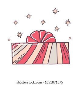 Gift box on white isolated background. Vector.
