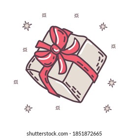 Gift box on white isolated background. Vector.