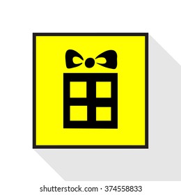 Gift box on yellow background Vector EPS10, Great for any use.