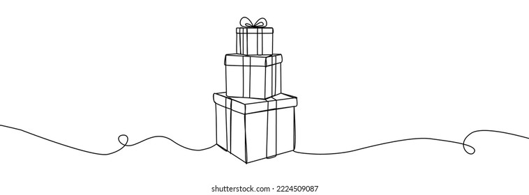 Gift box one line
