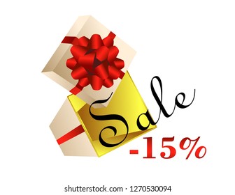 Gift box open Big sale -15%