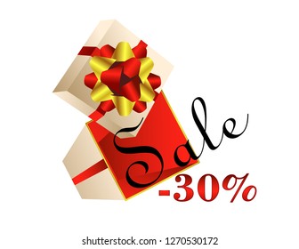 Gift box open Big sale -30%