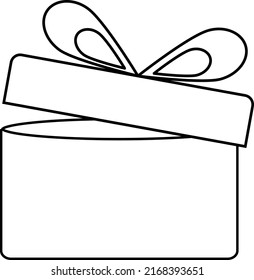 caja de regalo abierta negro sobre fondo blanco