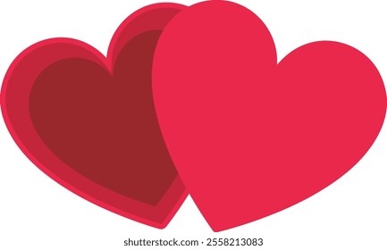 Gift box open design heart shape Top view Flat vector illustration.
For celebrating Valentine's Day, Mother's Day,wedding or birthday.
Transparent background.