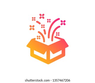 Gift box open icon. Christmas or New year presents sign. Surprise symbol. Classic flat style. Gradient gift icon. Vector