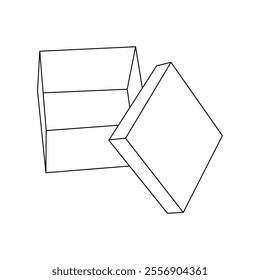 gift box, open gift box icon set in line style vector, open package trendy flat style.