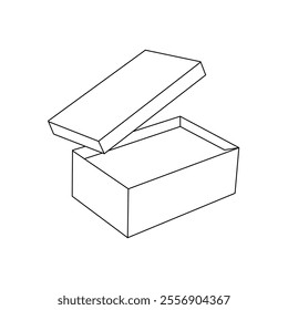 gift box, open gift box icon set in line style vector, open package trendy flat style.