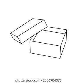 gift box, open gift box icon set in line style vector, open package trendy flat style.