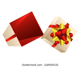 Gift box open isolated