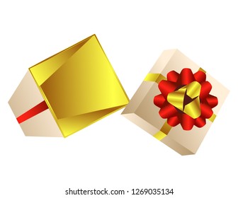 Gift box open isolated