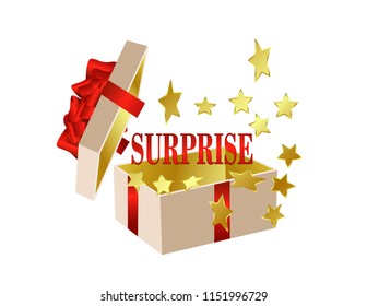 Gift box open surprise