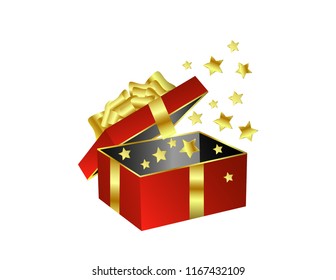 Gift box open surprise