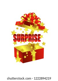 Gift box open surprise