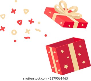 Gift box open surprise box vector illustration