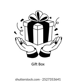 Gift Box Outline  concepts style illustration. EPS 10 File