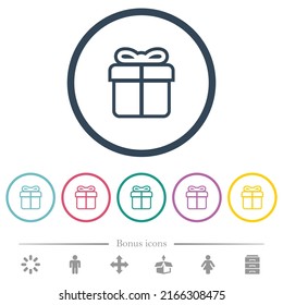 Geschenkbox umreißt flache Farbsymbole in runden Umrissen. 6 Bonussymbole sind im Lieferumfang enthalten.