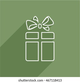 Gift Box Outline Icon.