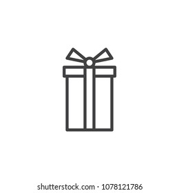 Gift box outline icon. linear style sign for mobile concept and web design. Present simple line vector icon. Symbol, logo illustration. Pixel perfect vector graphics