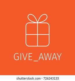 Gift box outline icon. Linear design for give away, Christmas or New Year