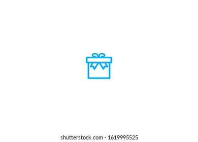 Gift box outline icon in trendy flat style isolated on white background vector illustration