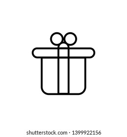 Gift box outline icon vector. Gift box with ribbon line icon, outline vector sign, linear style pictogram isolated on white. Symbol, logo illustration. Editable stroke. Pixel perfect