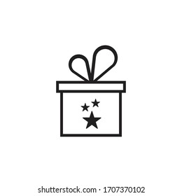Diseño vectorial de icono de contorno de cuadro de regalo 