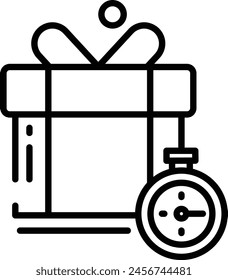Gift box outline icon vector illustration