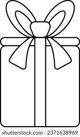 Gift Box Outline Illustration Isolated Vector