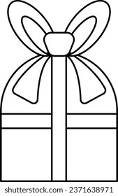 Gift Box Outline Illustration Isolated Vector