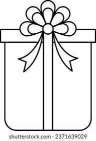Gift Box Outline Illustration Isolated Vector