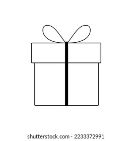 Gift box outline on white background