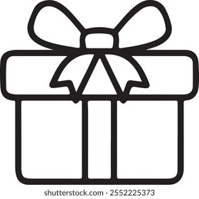 Diseño de Vector de silueta de contorno de caja de regalo