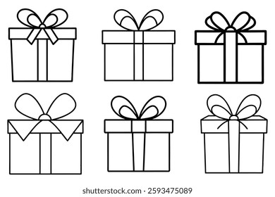 Gift Box Outline Template Icon Design