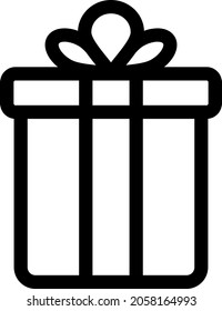 Gift Box Outline Vector Icon Design
