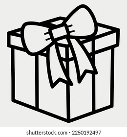 Gift Box Outline vector illustration