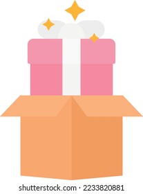 paquete de caja de regalo ilustración plana