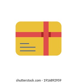 Gift box package icon in color icon, isolated on white background 