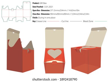 Gift box packaging design template gluing die cut - vector