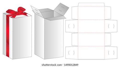 Gift Box packaging die cut template design. 3d mock-up