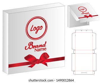 Gift Box packaging die cut template design. 3d mock-up
