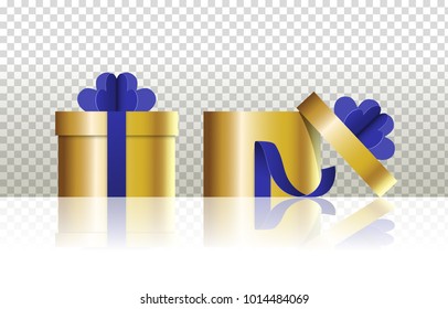 Gift box, packing. Isolated objects on a transparent background. Vector illustration.