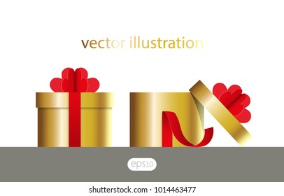 Gift box, packing. Vector illustration.