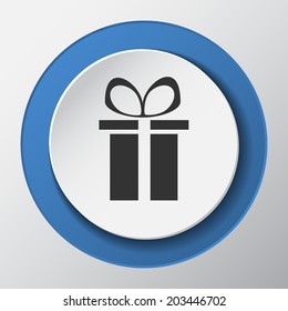 gift box paper icon with shadow. Vector illustrations.