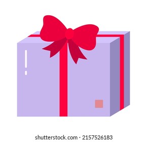 Gift box parcel. Vector illustration
