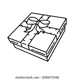 Gift Box for Party Equipment Device Hand Drawn Icon Set Vector.