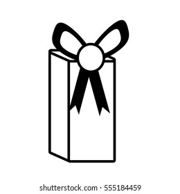 gift box party ribbon bow present outline vector illustration eps 10