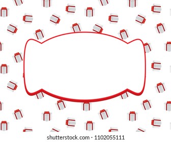 Gift box pattern banner template with blank badge