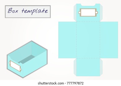 Gift box pattern. Template. Box design, die-stamping. Greeting packaging. Presents packing. Vector